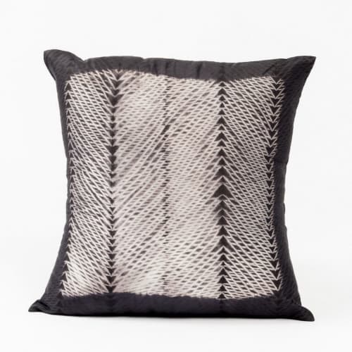 Ara Black Silk Pillow | Pillows by Studio Variously. Item composed of cotton