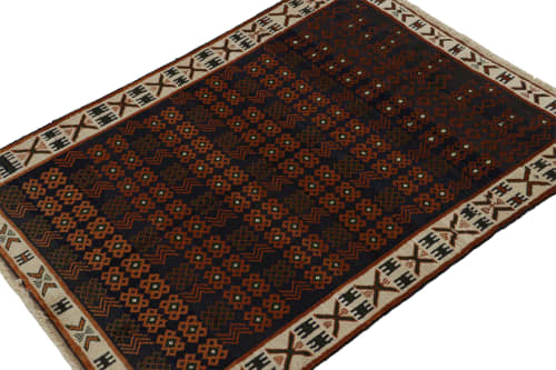 Rug & Kilim’s Oushak style rug in Blue with Rust Orange | Area Rug in Rugs by Rug and Kilim