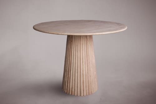 Travertine Dining Table. Marble Dining Table. Dining Table. | Tables by HamamDecor LLC. Item made of marble compatible with minimalism and contemporary style