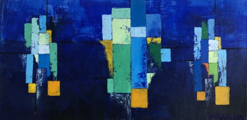 Stumbling Blocks and Stepping Stones | Oil And Acrylic Painting in Paintings by Reade C Gloeckner Fine Art. Item made of canvas & synthetic
