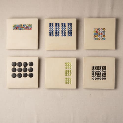 Abacus Ceramic and Mosaic Wall Art | Art & Wall Decor by Clare and Romy Studio. Item made of ceramic with glass works with boho & minimalism style