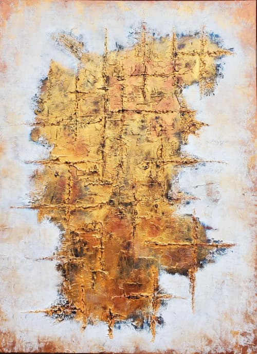 Autumn's Jagged Edge | Oil And Acrylic Painting in Paintings by Liz Johnston. Item composed of canvas and synthetic
