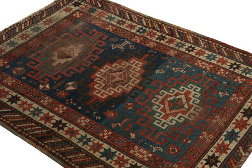 Antique Caucasian tribal rug, with Guls and pictorial | Area Rug in Rugs by Rug and Kilim