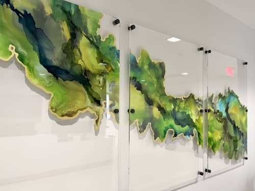 Custom Plexiglass Abstract Art | Mixed Media in Paintings by Julie Pelaez Studios | Austin in Austin. Item made of glass works with contemporary & modern style