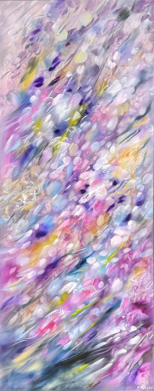 Purple Rain 3 | Oil And Acrylic Painting in Paintings by Kozyuk Gallery. Item composed of canvas in boho or contemporary style