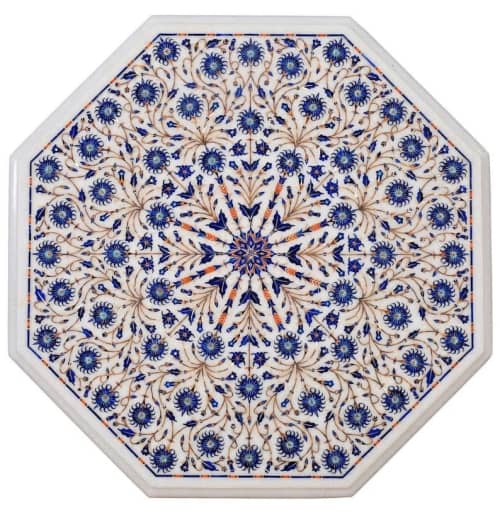 white marble table, coffee table, end table, tabletop | Tables by Innovative Home Decors. Item made of marble works with country & farmhouse & art deco style