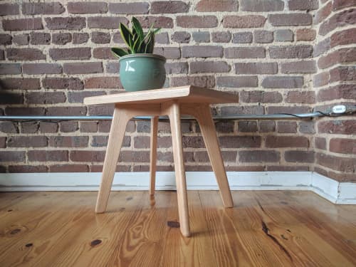 Jack Stool | Jack Plant Stand - Mid Century Modern Plant stand in Oak | Chairs by Max Moody Design. Item composed of oak wood