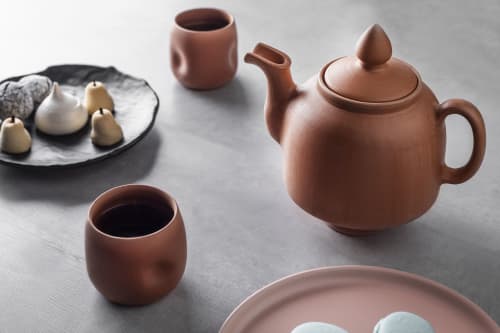 Ceramic Teapot Set with Cups | Serveware by Halohope Design. Item made of ceramic compatible with minimalism and japandi style
