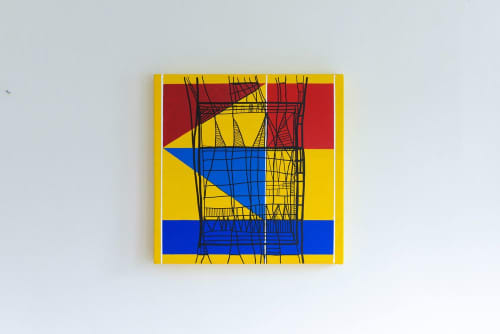 Sunbathe Yellow II | Oil And Acrylic Painting in Paintings by Atelier Stumpo | Ritual Roasters in San Francisco. Item composed of canvas