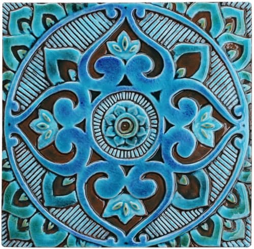 Set of 9 Handmade Tiles | Tiles by GVEGA. Item made of marble