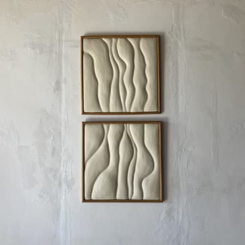 ‘Languor’ | Wall Sculpture in Wall Hangings by Greyya Jay. Item composed of oak wood and cement in minimalism or japandi style
