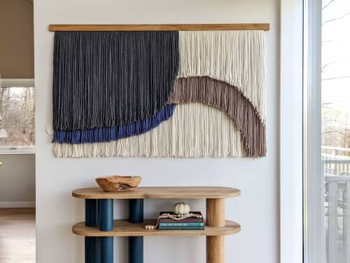 Hoop series #1 | Tapestry in Wall Hangings by Kat | Home Studio. Item made of oak wood & wool compatible with mid century modern and japandi style