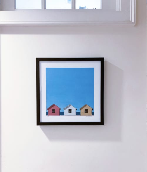 Beach Trio - Framed Giclée Print | Oil And Acrylic Painting in Paintings by Paul Pedulla. Item made of canvas