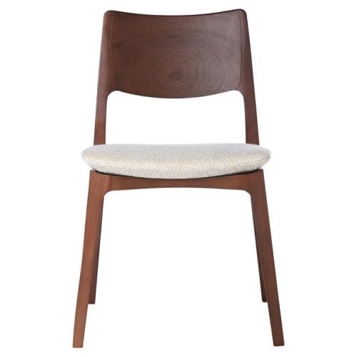 Modern Style Aurora Chair Sculpted in Walnut Finish No Arms | Dining Chair in Chairs by SIMONINI. Item made of walnut