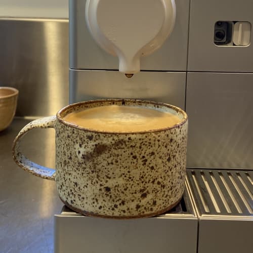 speckled short modern mug | Drinkware by cursive m ceramics. Item made of stoneware