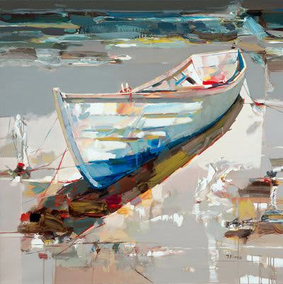 Josef Kote "Drifting off to Tranquility" | Oil And Acrylic Painting in Paintings by YJ Contemporary Fine Art. Item composed of canvas