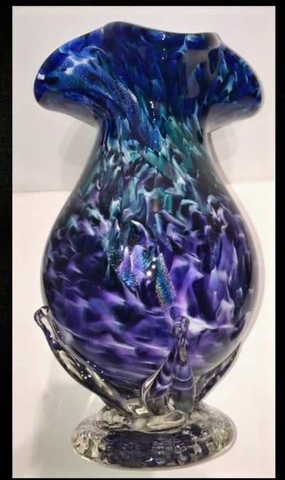 Glass Urn | Vases & Vessels by White Elk's Visions in Glass - Glass Artisan, Marty White Elk Holmes & COO, o Pierce