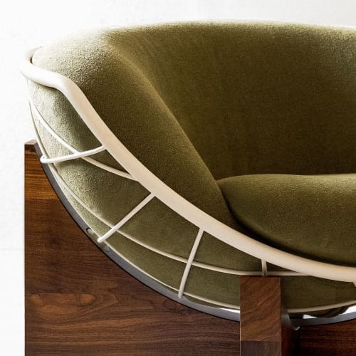 Tucker Chair | Easy Chair in Chairs by Deta Studio. Item composed of walnut and canvas in contemporary or mediterranean style