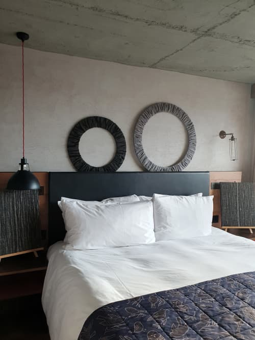 Endlessly Ours II | Tapestry in Wall Hangings by Saskia Saunders | Treehouse Hotel London in London. Item made of birch wood & cotton compatible with minimalism and contemporary style