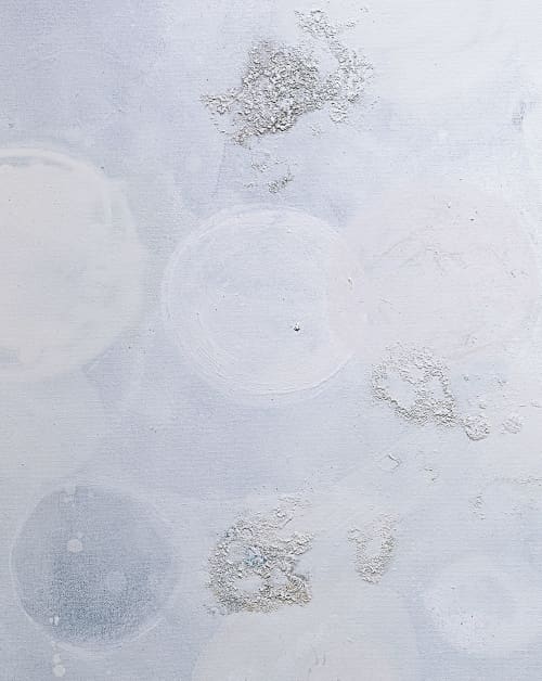 Light on Water | Mixed Media in Paintings by Joanna Cutri. Item composed of wood and canvas in minimalism or contemporary style