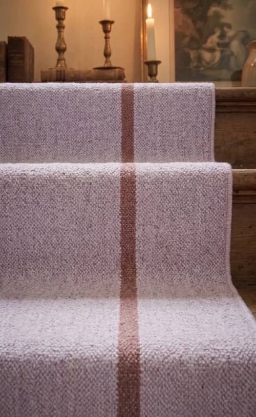 Handwoven Woolen Lavender Runner Rug | Rugs by Evergreen Carpets. Item made of wool works with boho & minimalism style