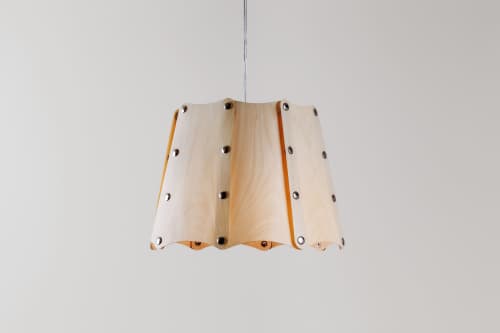 Light RAD Pendant crafted with Real Mini Wood Veneer | Pendants by Traum - Wood Lighting. Item composed of wood