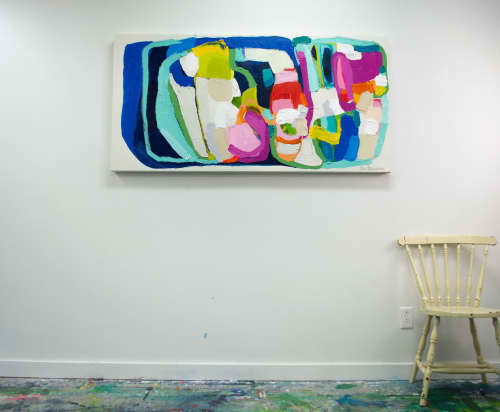 Hotel Paradise | Oil And Acrylic Painting in Paintings by Claire Desjardins. Item made of canvas with synthetic