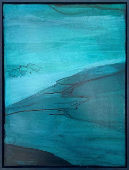 MOONLIT TIDE original painting | Mixed Media in Paintings by Stacey Warnix Studio. Item composed of canvas in contemporary or transitional style