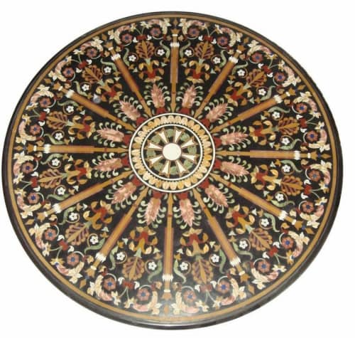 Black marble table, side table, coffee table, tabletop | Tables by Innovative Home Decors. Item made of marble works with country & farmhouse & art deco style