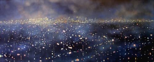 Sprawl Water | Oil And Acrylic Painting in Paintings by Dennis Ekstedt | Marriott Marquis San Diego Marina in San Diego. Item composed of canvas & synthetic