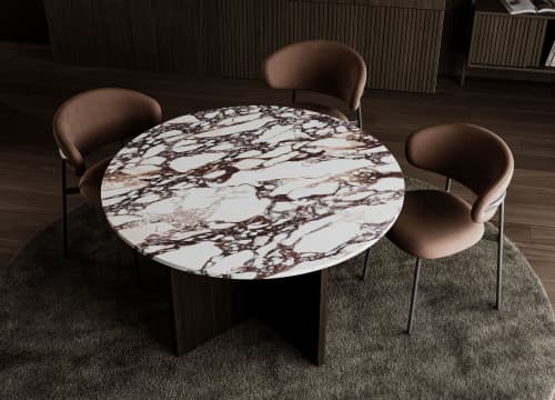 Marble and Oak Dining Table - HAKATA by Lebanto | Tables by Lebanto. Item made of oak wood with marble works with minimalism & contemporary style