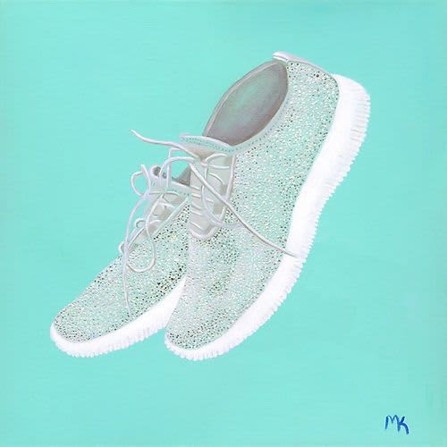 Sequin Sneakers - Vibrant Giclée Print | Prints in Paintings by Michelle Keib Art. Item composed of paper