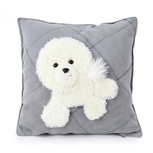 Merino Wool x Cowhide Bichon Pillow | Pillows by Finara