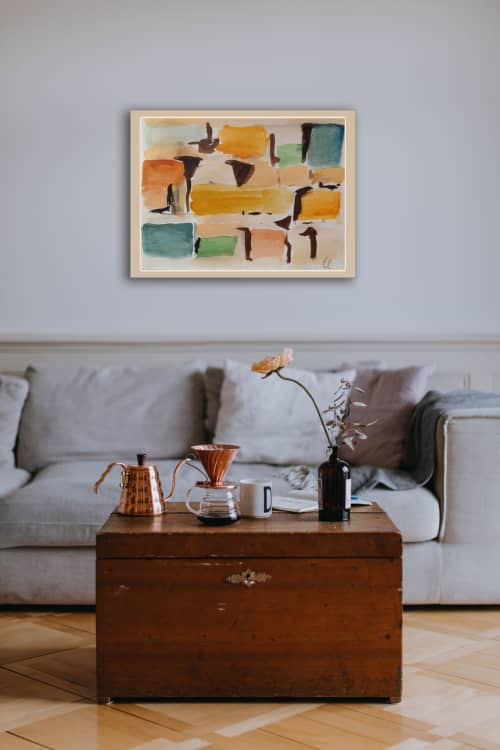 Abstract 03 | Oil And Acrylic Painting in Paintings by Arttake. Item made of paper works with minimalism & contemporary style