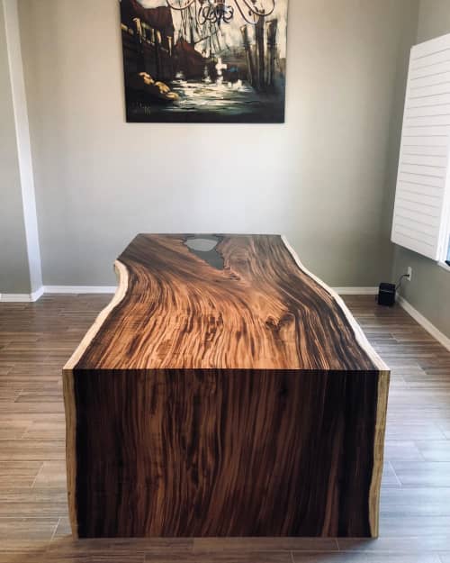 Live Edge Waterfall Edge Dining Table | Tables by Live Edge Lust. Item composed of wood