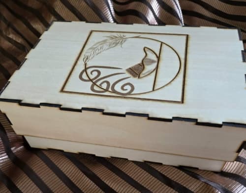 Handmade Wooden Box with Smudge Kit | Decorative Box in Decorative Objects by QUALITY OF LIFE. Item made of birch wood works with transitional style