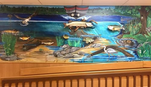 Pleasant Hill Lake Park Mural By, Kristin Lorson | Murals by Kristin S. Lorson | Pleasant Hill Lake Park Welcome Center in Perrysville