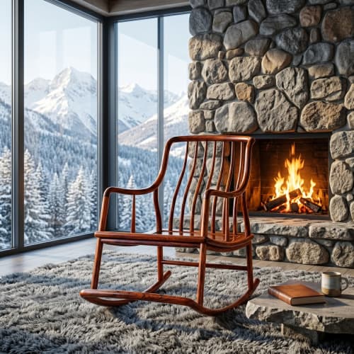 Legacy Imperial Zen Rocking Chair: Minimalist Ming Series I | Armchair in Chairs by Dynasty Artisan. Item composed of wood compatible with minimalism and contemporary style
