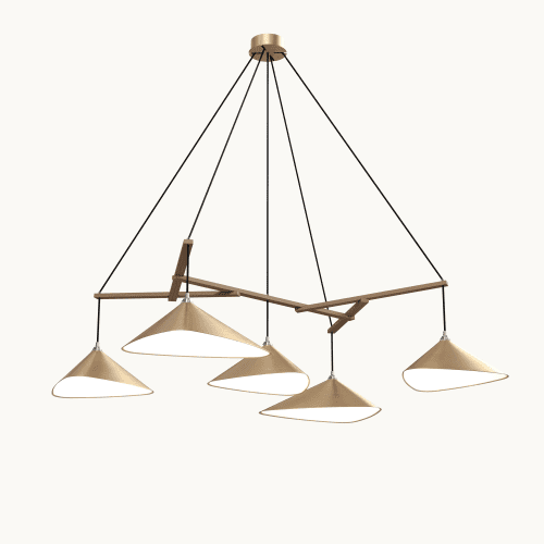 Emily Group of Five Pendant Light – Copper Semi-Matte | Pendants by MOSS Objects. Item made of oak wood with steel works with contemporary & modern style
