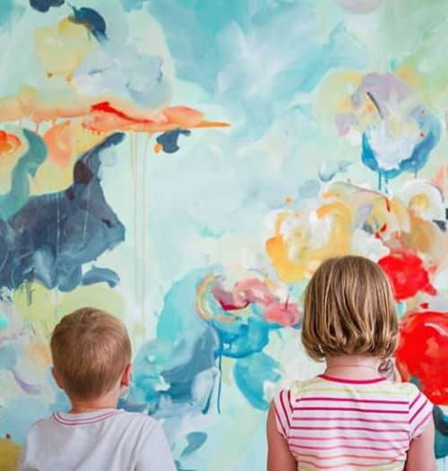 Garden of berries, blobs, and Huggies | Mixed Media by Nino Yuniardi. Item made of canvas & synthetic