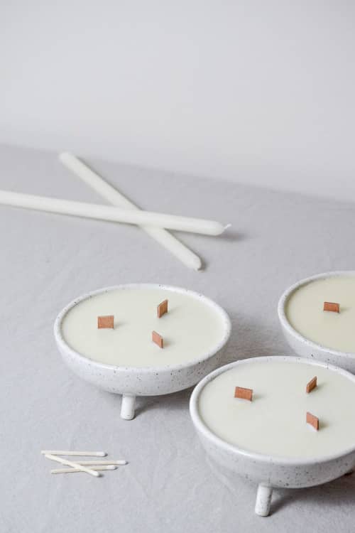 Speckled Candles | Candle Holder in Decorative Objects by Stone + Sparrow Studio. Item made of synthetic