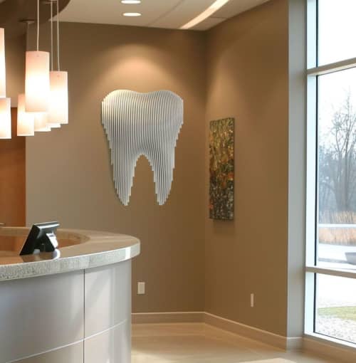 Parametric tooth wall decor for dental office | Wall Sculpture in Wall Hangings by ZDS. Item made of wood works with boho & minimalism style