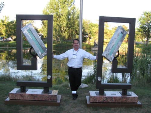 Breakthrough | Public Sculptures by Brian Schader. Item made of steel & granite