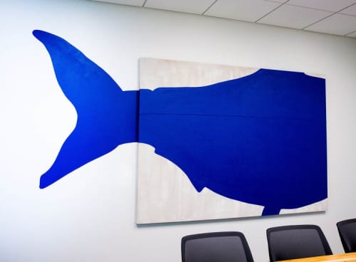 Fish | Oil And Acrylic Painting in Paintings by ANTLRE - Hannah Sitzer | Google RWC SEA6 in Redwood City. Item made of canvas & synthetic