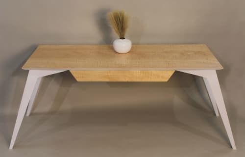 "Bianca" Writing Desk | Tables by P. Carlino Design. Item made of wood works with modern style