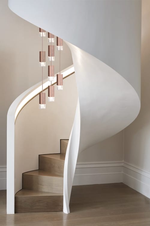Lamp/One Wood 9-Light Chandelier | Chandeliers by Formaminima. Item composed of wood in contemporary style