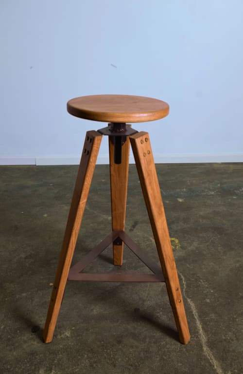 Synergy Bar Stool | Chairs by TY Fine Furniture. Item composed of oak wood & steel compatible with minimalism and industrial style