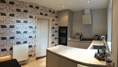 Deco Swimmers, DECS01 ( Black) and DECS 02 ( Eau De Nil ) | Wallpaper in Wall Treatments by ART DECOR DESIGNS. Item made of fabric with paper