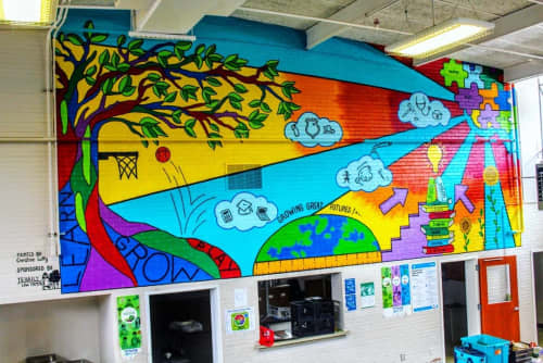 Boys & Girls Club Mural | Murals by Christine Crawford | Christine Creates | Lake City Boys & Girls Club in Lake City. Item made of synthetic