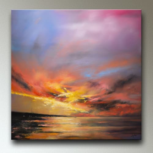 Sunset Seascape Painting | Paintings by Christopher Lyter Fine Art | PCCA Gallery in Newport
